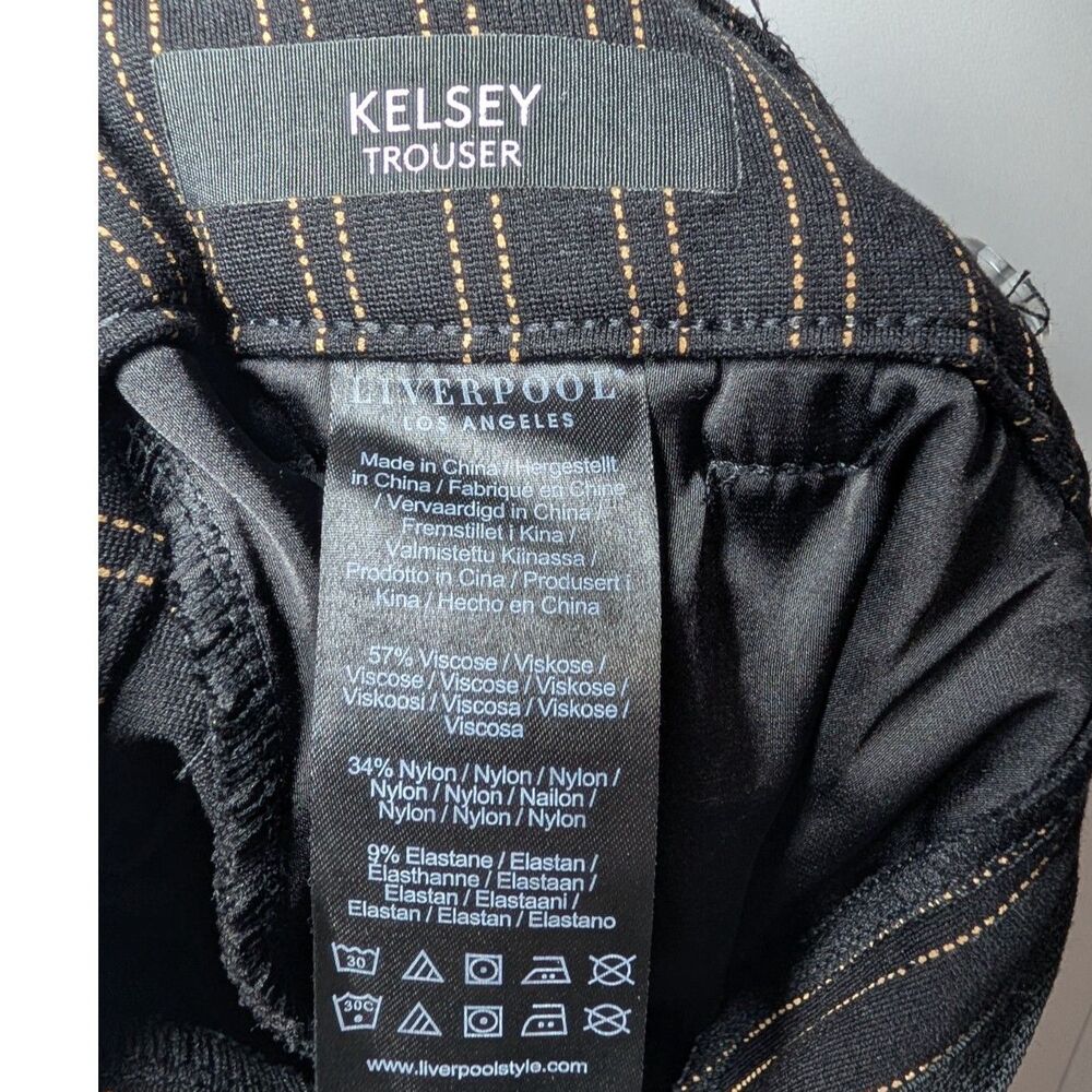 Liverpool Kelsey Trousers Black Gold Pinstripe Stretch Pants - Picture 5 of 5